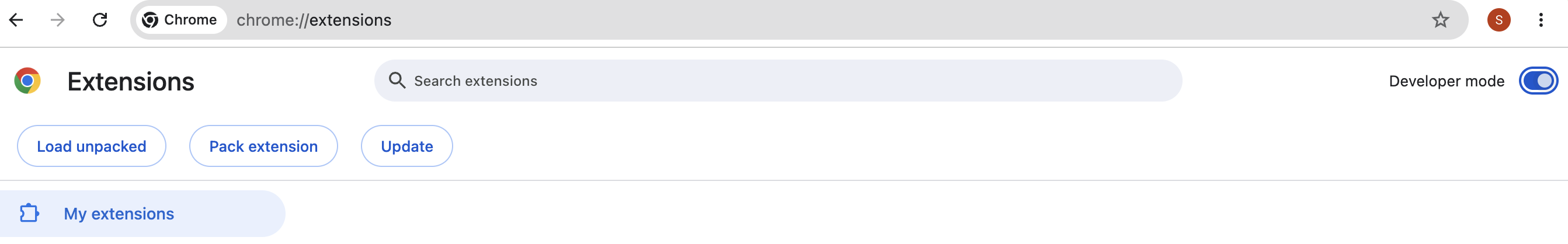 Chrome Developer mode